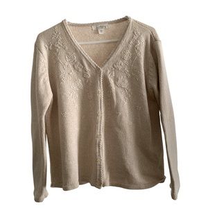Vintage Traditions Cottagecore Cotton Knit Cardigan Sz XL Petite
